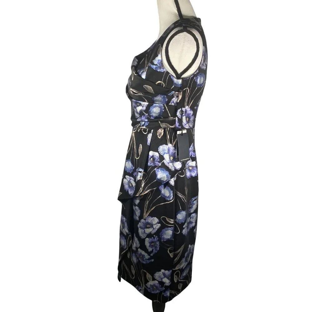 Adrianna Papell metallic print crepe sheath dress knee length women’s 6 NWT - Picture 6 of 16